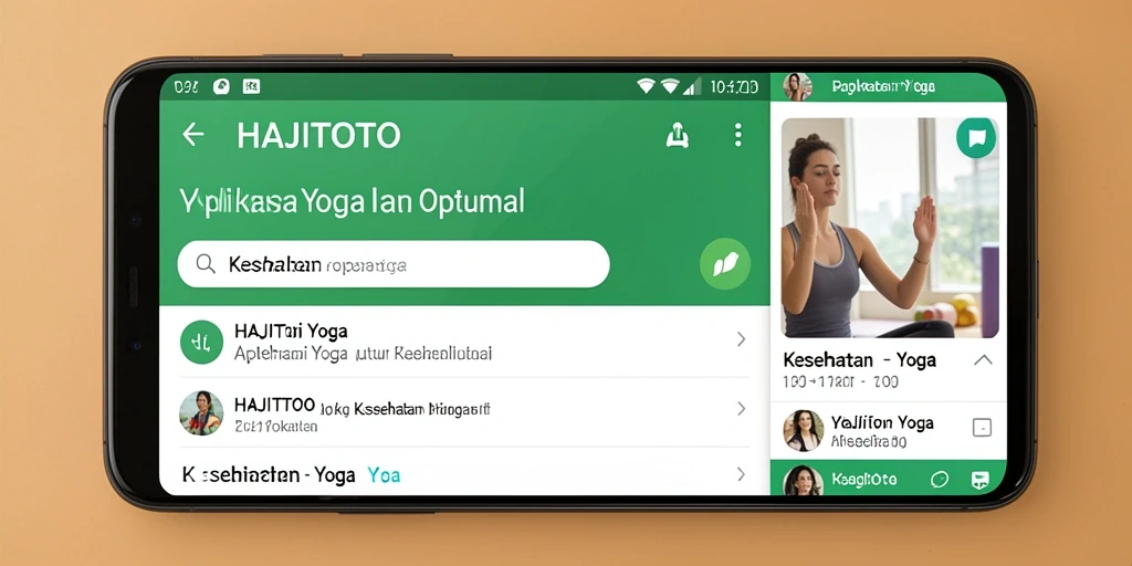 Tampilan antarmuka HAJITOTO yang bersih dan informatif untuk latihan yoga.
