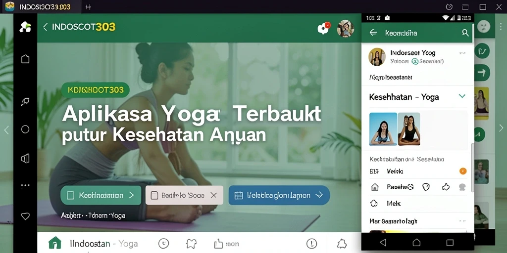Antarmuka aplikasi INDOSLOT303 menampilkan sesi yoga yang mudah diakses.