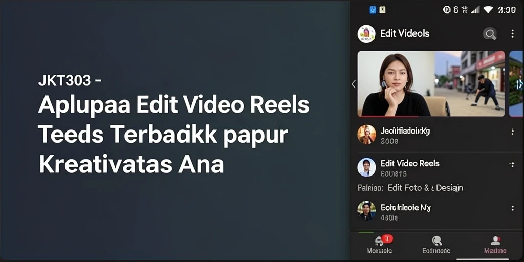 Tampilan antarmuka JKT303 yang user-friendly untuk Edit Video Reels.