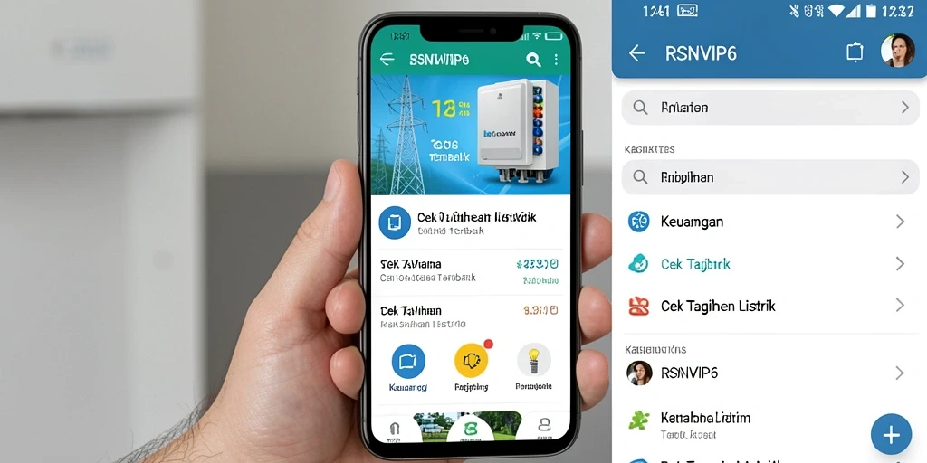 Tampilan antarmuka aplikasi cek tagihan listrik RSNVIP6 yang sederhana.