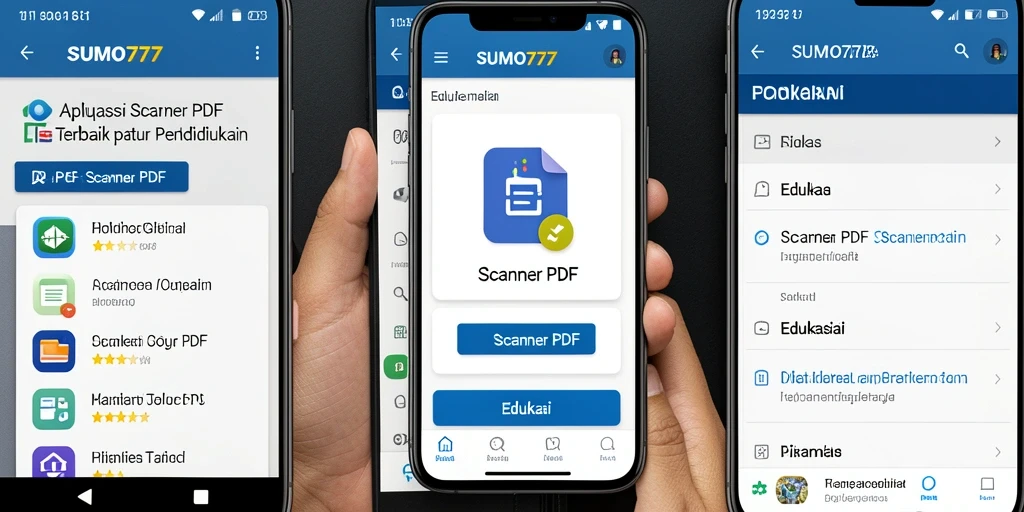 Antarmuka sederhana dan fungsional dari aplikasi Scanner PDF SUMO777.