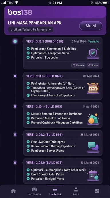 Riwayat Versi Terbaru bos138 untuk Android